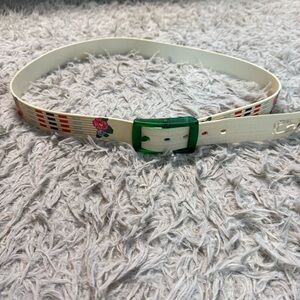Women’s White Floral Horse Jump Pattern C4 Horseback Riding Equestrian Belt
